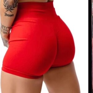 Vibrant Red High Waist Shorts for a Bold Look